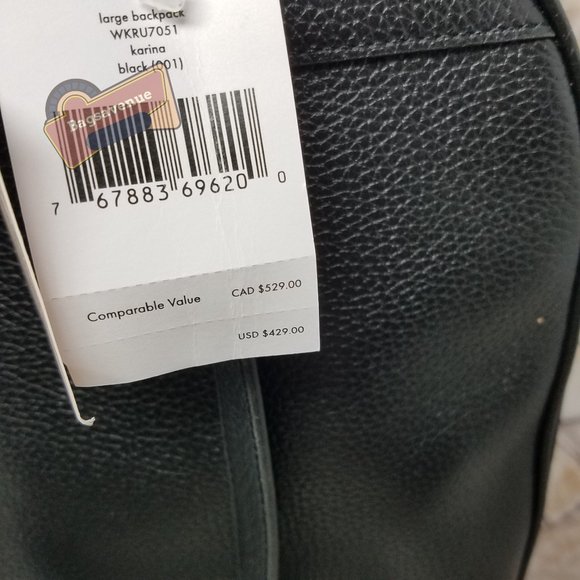 Large Backpack Karina Black Leather Kate Spade - Picture 12 of 14